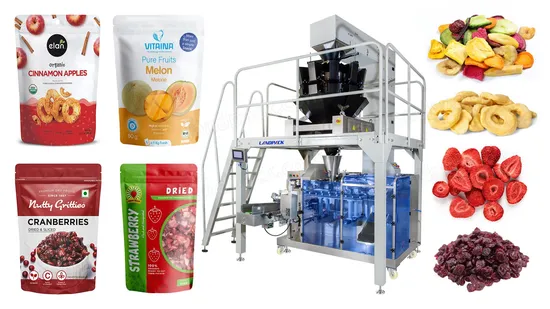 Automatic Dry Fruit Apple Chips Weighing Doypack Packing Machine for Premade Zipper Pouch 