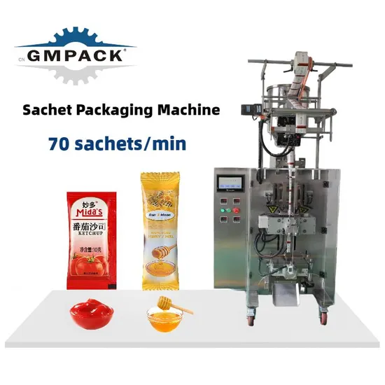 Automatic Liquid Chili Oil Spice Soy Sauce Honey Ketchup Paste Wasabi Small Bag Stick Pouch Packaging Paper Film Side Seal Sachet Packing Machine 